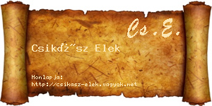 Csikász Elek névjegykártya